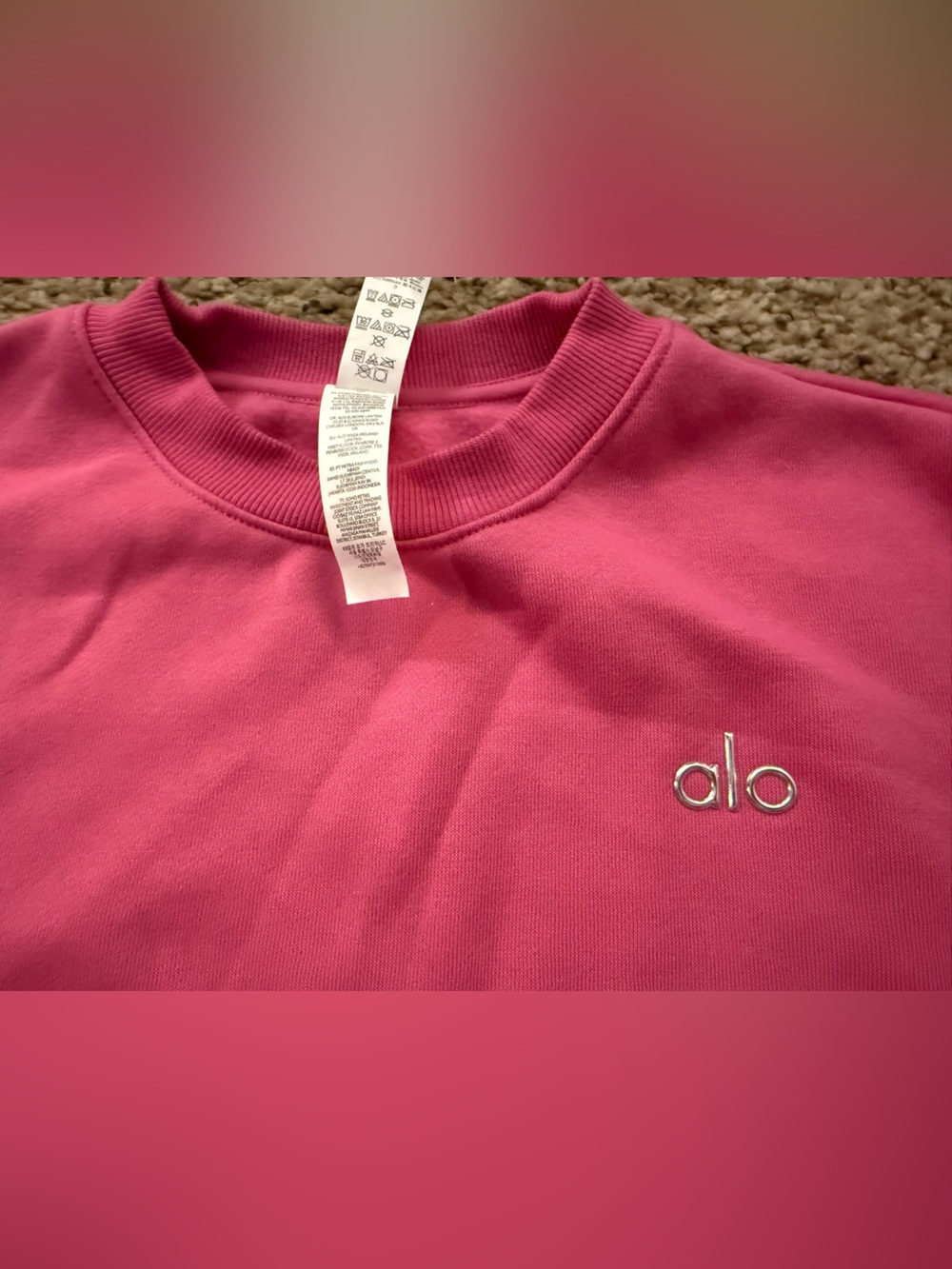 Alo Paradise Pink Sweatshirt & Short Set - Picture 3 of 10